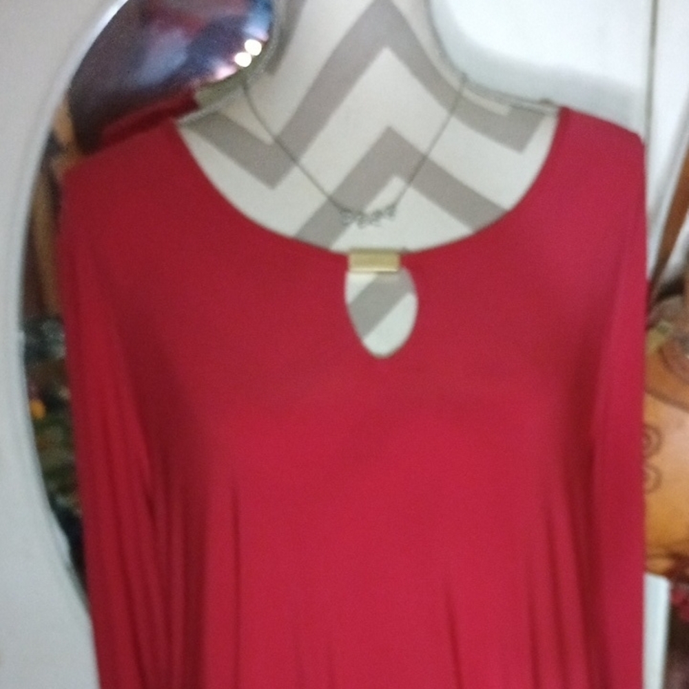 Cato Red Cut Out Blouse